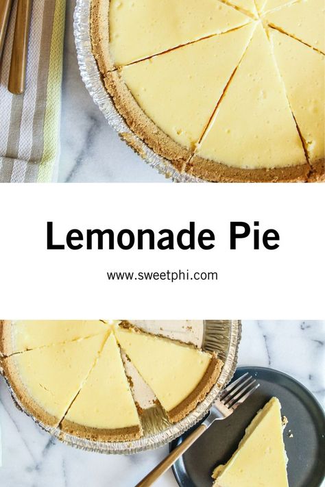 This lemonade pie is perfect for summer and you only need 4 ingredients to make it! Find this dessert recipe on the blog! Lemonade Pie Recipe, 4 Ingredient Desserts, Summer Pie Recipes, Lemon Glazed Donuts, Wisconsin Food, Lemonade Pie, Summer Pie, July Recipes, Cupcake Recipes Chocolate