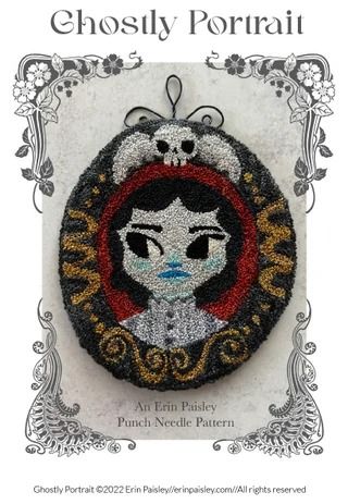 enpaisley - Etsy UK Monster Punch, Punch Needle Pattern, Punch Needle Patterns, Punch Needle Embroidery, Needle Punch, In The Shadows, Painted Ornaments, Hand Painted Ornaments, Her Eyes