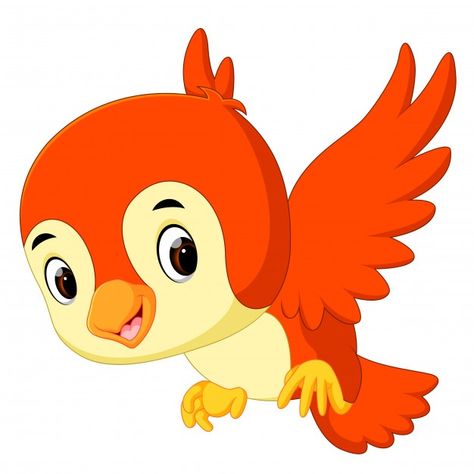 Cute Bird Cartoon, Burung Beo, Bird Cartoon, Cartoon Download, Cartoon Clip, Bird Clipart, Cartoon Birds, Orange Bird, Young Animal