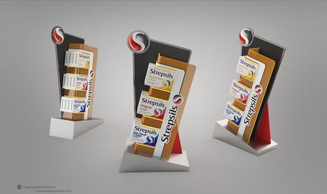 Strepsils Counter Display Design on Behance Counter Display Design, Pos Counter, Posm Display, Rak Display, Recipe Book Design, Pos Design, Corrugated Packaging, Retail Design Display, Point Of Sale Display