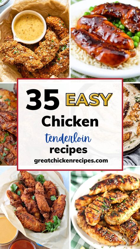 Easy Recipes Using Chicken Tenderloins, Recipes To Make With Chicken Tenders, Chicken Tenderloin Meals Dinners, Chicken Tenderloins Dinner Ideas, Ideas For Chicken Tenderloins, What To Cook With Chicken Tenderloins, Boneless Skinless Chicken Tenderloins Recipes, Baked Chicken Recipes Tenderloins, What Can I Make With Chicken Tenderloins