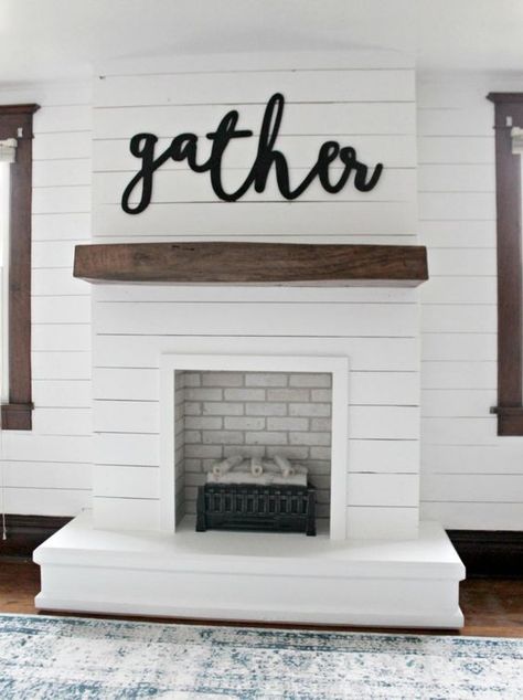 Rustic Clothing, Diy Shiplap Fireplace, Glam Photography, Farmhouse Fireplace Decor, Fireplace Design Ideas, Restaurant Entrance, Painted Brick Fireplaces, Faux Fireplace Diy, Shiplap Fireplace