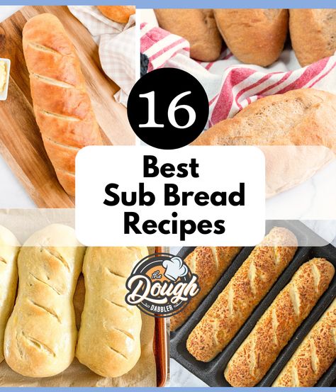 16 Better-Than-Subway Sub Bread Recipes - The Dough Dabbler Subway Sandwich Bread Recipe, How To Make Subway Bread, Subway Wheat Bread Recipe, Sub Bread Recipe, Submarine Bread Recipe, Subway Recipes, Subway Bread Recipe, Best Roll Recipe, Sub Roll Recipe