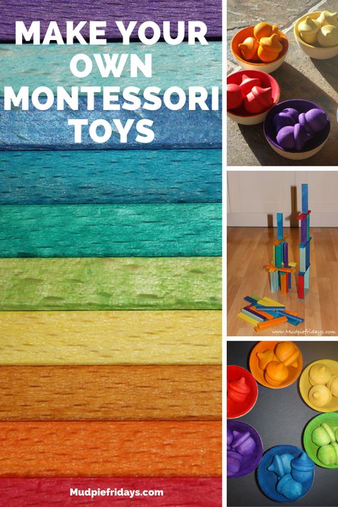 Rainbow Montessori Playroom, Diy Montessori Toys Preschool, Montessori Style Playroom, How To Make Montessori Toys, Diy Educational Toys For Kindergarten, Preschool Toys Diy, Diy Lovevery Toys, Homemade Montessori Toys, Diy Montessori Toys 0-3 Months