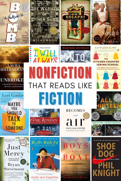 25+ Nonfiction Books That Read Like Fiction - Everyday Reading Best Non Fiction Books, Narrative Nonfiction, Fiction Books To Read, Fiction Books Worth Reading, Creative Nonfiction, Reading Charts, Non Fiction Books, Tbr List, Books To Read Nonfiction