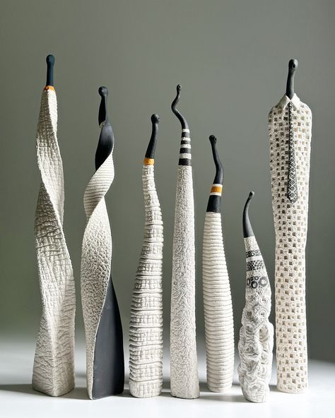 Elegant, richly textured garments cloak artist Carlos Cabo’s enchanting ceramic figures, showcasing the endless possibilities of clay. Modern African Decor, Piece Highlights, Ceramic Art Sculpture, Sculpture Art Clay, Clay Texture, Modern Crafts, Visual Culture, Ceramic Figures, Ceramics Pottery Art