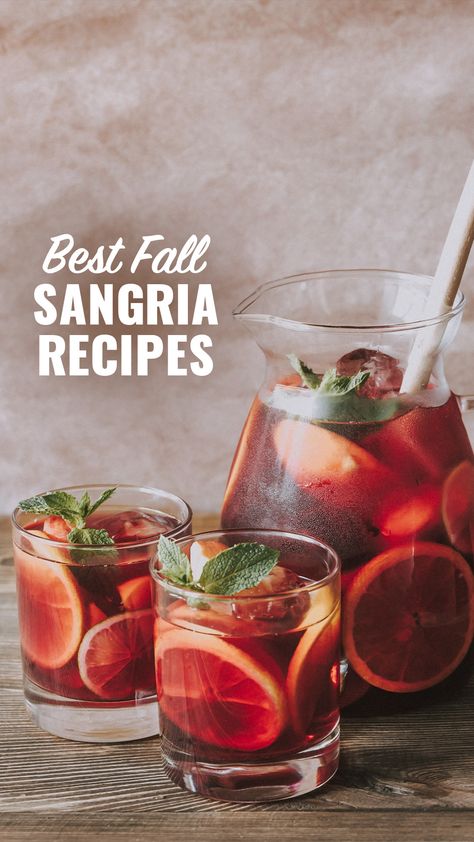 Fall Bourbon Sangria, Fall Moscato Sangria, Sangria Recipes For Fall, Fall Red Wine Sangria Recipes, Traditional Sangria Recipes, Big Batch Fall Sangria, Simple Fall Sangria, Rose Sangria Recipes Fall, Spiced Rum Sangria