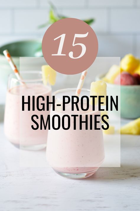 Healthy High Protein Smoothies, Fitness Smoothies, High Protein Smoothie Recipes, High Protein Smoothies, Best Smoothie, Protein Smoothies, Protein Smoothie Recipes, Protein Breakfast, Healthy Smoothie