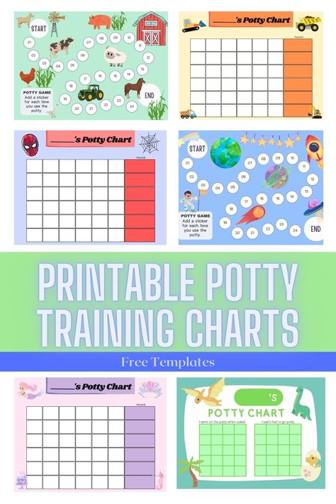 Printable Potty Training Charts Potty Training Chart Ideas, Potty Sticker Chart, Printable Potty Training Chart, Potty Training Charts, Sticker Chart Printable, Toilet Training Chart, Potty Training Sticker Chart, Printable Potty Chart, Potty Training Stickers