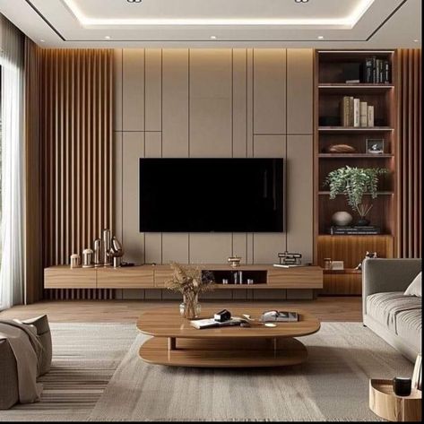 Ruang Tv, Modern Tv Unit Designs, Wall Unit Designs, Tv Unit Furniture Design, Modern Tv Wall Units, Tv Unit Interior Design, Tv Cabinet Design, Modern Tv Units, Wall Tv Unit Design