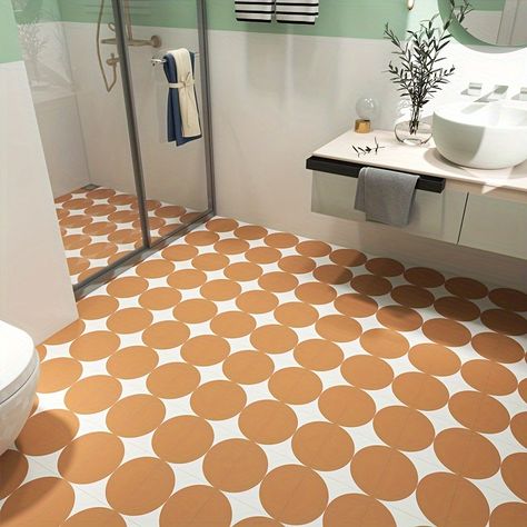 Faster shipping. Better service Retro Vinyl Flooring, Geometric Tiles Bathroom, Non Slip Floor Tiles, Retro Geometric Pattern, Self Adhesive Wall Tiles, Retro Tiles, Peel And Stick Floor, Wall Waterproofing, Geometric Floor