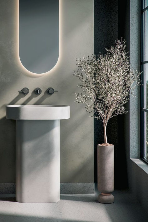 The Bilya Pedestal Basin. Perfectly suited for any bathroom or cloakroom. Customize your style with our twelve carefully selected color options. Concrete Pedestal, Concrete Studio, Pedestal Basin, Your Style, Color Options, Color, Design