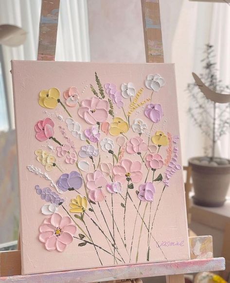 Flowers Paintings, Canvas For Beginners, Texture Painting On Canvas, Small Canvas Paintings, Painting Ideas On Canvas, Acrylic Painting For Beginners, Textured Canvas Art, Halloween Painting, Simple Acrylic Paintings