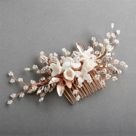 Floral Bridal Comb, Gold Hair Accessories Wedding, Gold Hair Comb Wedding, Gold Bridal Hair Comb, Wedding Comb, Gold Hair Comb, Wedding Veil Accessories, Hair Comb Accessories, Hair Accessories Pearl