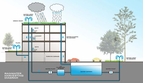 RAINWATERHARVESTING DIAGRAM.psd | Studio Hillier Rainwater Collection System Architecture, Urban Planning Design, Koshino House, Public Library Design, Construction Details Architecture, System Architecture, Passive Design, Conceptual Architecture, Architecture Design Drawing