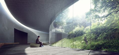 Mir Rendering, Museum Proposal, Kengo Kuma, Glass Walls, Organic Architecture, Natural History Museum, Architecture Rendering, Architecture Visualization, Architecture Presentation