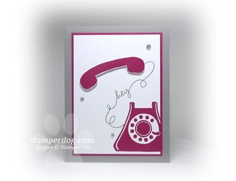 What color telephone did you have as a kid? Here's an easy Berry Burst Color Telephone Card! Stampin Up Lets Chat, Stampin Up Let’s Chat, Lets Chat Stampin Up Cards, Craft Nook, Free Stamps, Phone Cards, Craft Day, Let's Chat, Stamping Up Cards