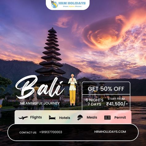 🌴 Explore Bali with HRM Holidays! Discover the magic of Bali with our exclusive 6 Nights and 7 Days tour package starting at just ₹41,500! Immerse yourself in the vibrant culture, stunning landscapes, and serene beaches of Bali. ✨ Book your dream vacation now with HRM Holidays! Contact us: 📞 +91 9137700003 📧 Info@hrmholidays.com 🌐 hrmholidays.com WhatsApp: +91 9137700003 #HRMHolidays #BaliTour #ExploreBali #TravelDeal #BaliVacation #TravelWithUs #HolidayPackage #TravelGram #DiscoverBali #... Bali Tour Packages, Bali Tour, Bali Vacation, Holiday Packaging, Dream Vacation, Tour Packages, Day Tours, Kolkata, Dream Vacations