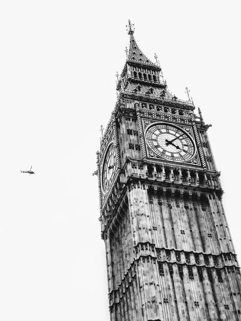 Photo by Liz Tanna - Big Ben (4) Big Ban, London Photography, White Picture, Big Ben, White Background, London, Collage, Black And White, Photography