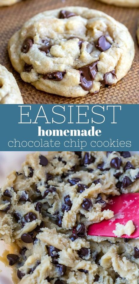 Easy Homemade Chocolate Chip Cookies, Homemade Chocolate Chip Cookies Recipe, Simple Chocolate Chip Cookie Recipe, Homemade Chocolate Chips, Homemade Chocolate Chip Cookies, Easy Chocolate Chip Cookies, Soft Chocolate Chip Cookies, Chocolate Chip Cookies Recipe, Chocolate Chip Cookie Recipe