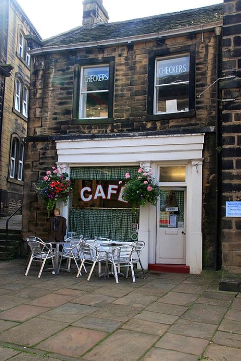 Cafe at Holmfirth This building was used as a film location for BBC TV's "Last of the Summer Wine" A picture of: Holmfirth Last Of Summer Wine, Last Of The Summer Wine, Scotney Castle, Pictures Of England, Local Cafe, English Cottages, British Summer, Summer Wines, British Comedy