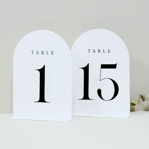 PRICES MAY VARY. PACKAGE INCLUDES: 5x7 inch white arch acrylic table numbers 1-15 with white acrylic base, total 15 sets in one pack. Each arch acrylic sign Has A Protective Film On Both Sides To Prevent Scratches and when you are ready to use it, you should peel it off. MINIMALISTIC STYLE DESIGN: These modern minimalistic arched acrylic table number sign are the perfect touch to add to your wedding. We love the sleek, clean lines of these arch acrylic signs, they are a beautiful wedding table c Candle Backdrop, White Table Numbers, Arch Table Numbers, Table Numbers For Wedding, Arch Table, Christmas Wedding Favors, White Arch, Acrylic Table Numbers, Acrylic Table Number