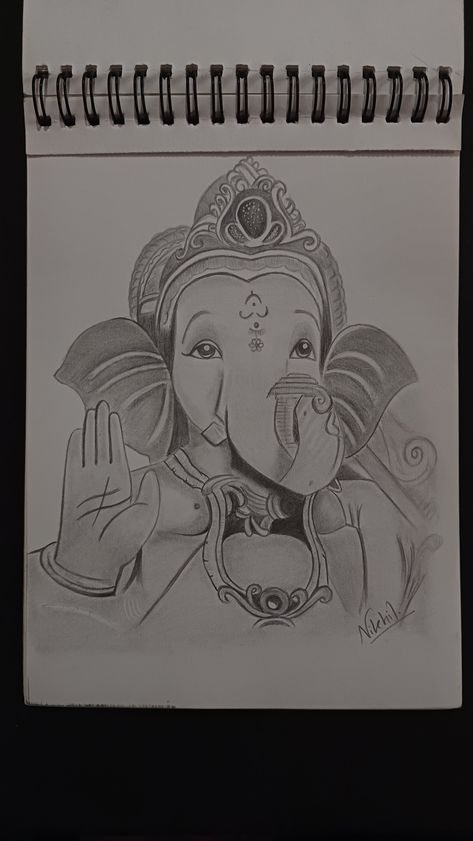 Sketch of lord Ganesha in A5 Ganpati Drawing Easy Sketch, Sketch Of Lord Ganesha, Gods Sketches Pencil, Cute Ganesha Drawing Sketches, Ganesha Sketch Pencil Easy To Draw, Ganpati Ji Drawing, Ganpati Sketch Pencil Easy, Lord Ganesha Drawing Pencil, Sketch Of God