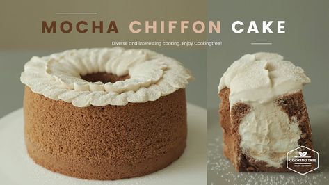 Cooking Tree will show you how to make a homemade version of this delectable recipe for Mocha Cream Chiffon Cake. The post Mocha Cream Chiffon Cake Recipe appeared first on Cooking Tree. Mocha Chiffon Cake Recipe, Chiffon Cake Recipe, Chocolate Chiffon Cake, Cooking Tree, Mocha Cream, Mocha Recipe, Asmr Youtube, Cake Chocolat, Sponge Cake Recipes