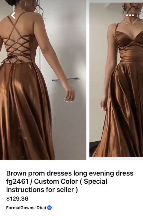 Light Brown Formal Dress, Brown Corset Prom Dress, Golden Brown Prom Dresses, Dresses For Brown Skin Tone, Brown Prom Dress Aesthetic, Brown Dresses Prom, Prom Dresses For Brown Skin, Brown Prom Dress Long, Brown Dress Formal Classy