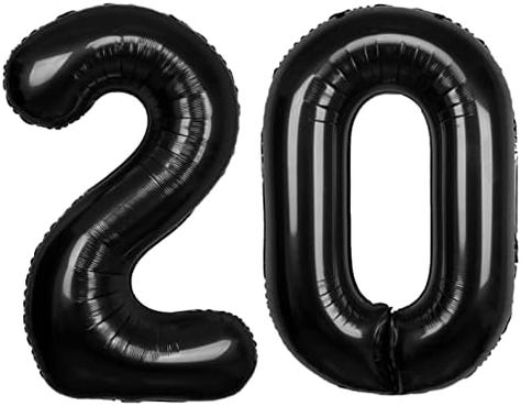 20 Balloons Number, 20 Balloons, Balloons Number, 20th Birthday Party, Ocean Mermaid, Mermaid Theme Party, Black Balloons, Anniversary Decorations, Mermaid Theme