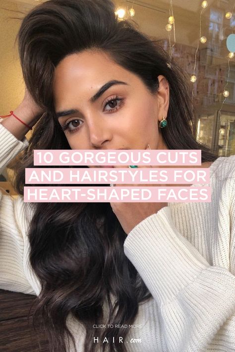 Hairstyle For Heart Shaped Face, Heart Face Shape Hairstyles, Heart Shaped Face Hairstyles, Heart Shaped Face, Face Structure, Face Reading, Heart Face, Heart Face Shape, Bandana Hairstyles