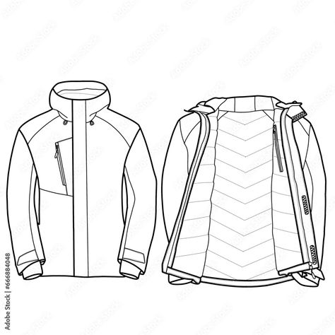 Men's waterproof jacket technical fashion vector illustration drawing template, pocket, front CAD mockup Drawing Outlines, Waterproof Jacket Men, Fashion Vector, Drawing Template, Line Art Design, Drawing Templates, Waterproof Jacket, Illustration Drawing, Mockup