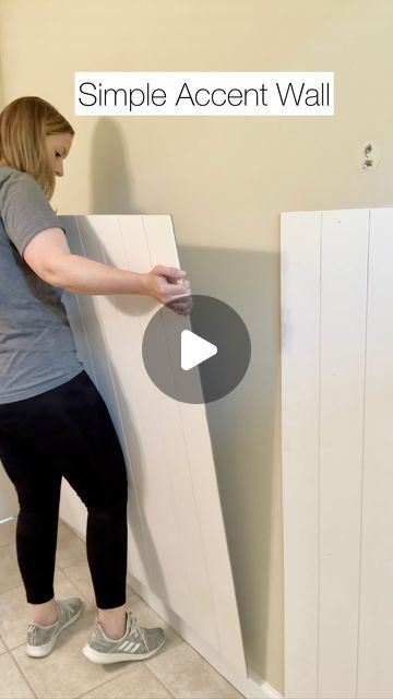 Katie Sharpe | DIY Tutorials | Home Decor | Interior Design on Instagram: "Simple DIY Accent Wall  This is a great beginner DIY project. With just a shiplap panel and a few boards you can create this look!   It’s both easy and budget friendly!   Comment SHOP for the links to this project   #diy #diyproject #simplediy #accentwall #accentwalls #shiplap #shiplappanelling #homeprojects #homeimprovements #homeimprovementprojects #bathroommakeover #bathroomtransformation #towelhooks #amazonhome #amazonfind #homedepot #homedepotfinds #wallpanelling #homeinspo #diytutorial #reeltutorial #budgetfriendlydiy #sherwinwilliams   Bathroom makeover, accent wall, towel hooks, home projects, shiplap, wall panel, beginner diy tutorial, home inspo" Simple Diy Accent Wall, Shiplap Bathroom Wall, Kitchen Accent Wall, Shiplap Wall Diy, Shiplap Bathroom, Shiplap Accent Wall, Bathroom Accent Wall, Wall Paneling Diy, Diy Shiplap