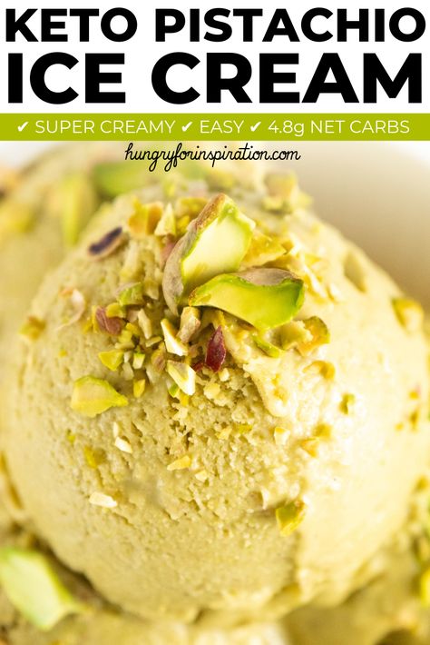 Easy Homemade Keto Pistachio Ice Cream with only 4.8g net carbs per serving! Super easy to make, healthy and 100% low carb. #ketoicecream #lowcarbicecream #pistachiodessert #ketodessert #ketotreat #homemadeicecream Keto Pistachio, Low Carb Ice Cream Recipe, No Carb Food List, Hazelnut Ice Cream, Desert Dessert, Sugar Free Ice Cream, Pistachio Dessert, Pistachio Recipes, Keto Treats