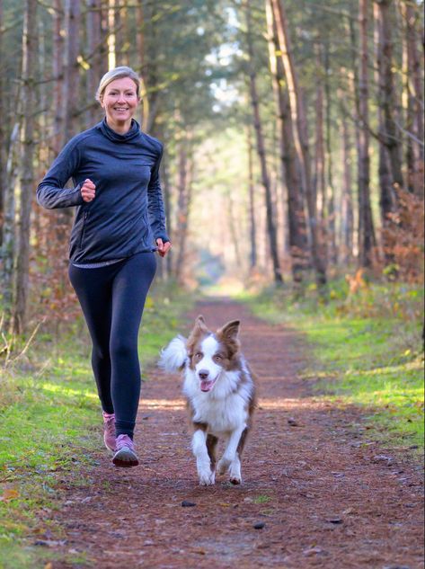 Self-Care Guide Woman Running with Dog in Forest Dog In Forest, Running With Dog, Busbee Style, Set Yourself Up For Success, Running Style, Branding Shoot, Benefits Of Exercise, Running Fashion, Deep Tissue Massage