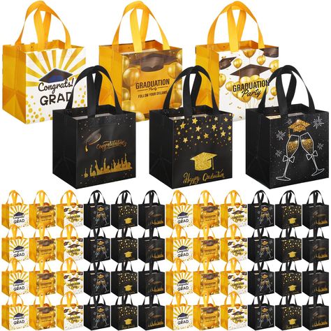 PRICES MAY VARY. Graduation Themed Party Supplies: the pack contains a total of 60 graduation party favor bags in 6 different classic designs, 10 of each design; Sufficient quantity and variety of styles can meet your needs for graduation; They can also be given to children, students, teachers, family members, neighbors, friends Large Capacity: graduation goodie bags measure approximately 8 x 8 x 6 inches/ 20 x 20 x 15 cm and have plenty of room for delicate gifts, chocolates, sweets, cookies, c Graduation Goodie Bags, College Graduation Party Favors, Graduation Gift Bags, College Graduation Parties, Graduation Party Favors, Graduation Party Supplies, Happy Graduation, Wrapping Party, Class Of 2024