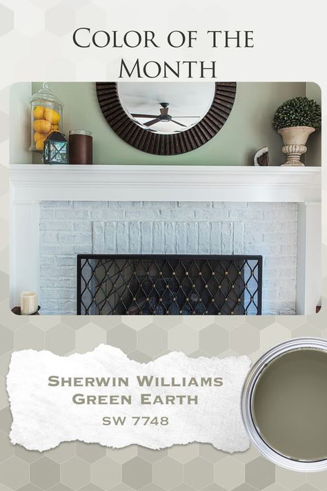 On the hunt for a gorgeous sage green paint color? Look no further! Sherwin Williams Green Earth SW 7748 is the perfect warm and deep sage green color that will transform your home! Explore Sherwin Williams Green Earth SW 7748 today! #paintcolors #paintcolor #paintcolorideas #paintcolorinspo #sagegreen #greenpaintcolors #sherwinwilliams #sherwinwilliamspaints Sw Green Earth, Sherwin Williams Green Earth, Green Earth Sherwin Williams, How To Use Sage, Deep Sage Green, Sage Green Paint Color, Sherwin Williams Green, Sage Green Paint, Color Of The Month