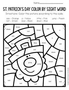 March Worksheets For First Grade, St Patrick’s Day Sight Words, St Patricks Day Activity Sheets, St Patrick’s Day Worksheets, St Patricks Day Worksheets, March Worksheets, St Patrick's Day Preschool, St Patricks Activities, Color By Sight Word