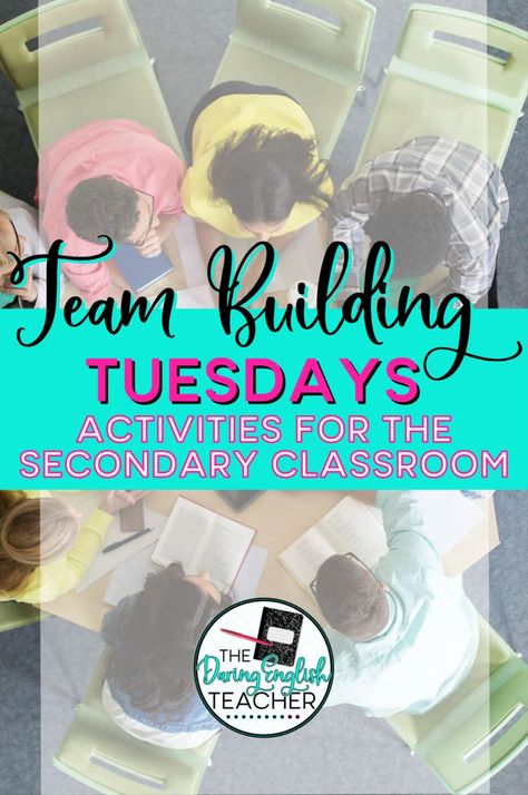 If you're looking for team building games and activities for your middle school or high school students, this post is for you!! Every single Tuesday, my publication classes pause and take a break from the hustle and bustle of journalism and yearbook to come together and complete team-building activities together -hopefully establishing a bond built on trust and understanding. It is such a fun way to build community!

Go to www.thedaringenglishteacher.com for more engaging resources and tips! Classroom Bonding Activities, Team Building Activities For Teens, Team Engagement Activities, Classroom Team Building Activities, Games For Middle Schoolers, School Team Building Activities, School Team Building, Middle School Games, Teamwork Activities