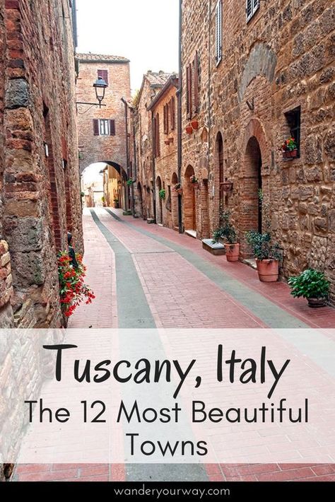 While every town in Tuscany is beautiful I do think there are those that are exceptional for certain reasons. So I've put together this list of the 12 most beautiful towns in this region of Italy. Click through to find out which ones made the list! Pontedera Italy, Tuscan Towns, Tuscany Travel, Toscana Italia, Italy Tuscany, Italy Trip, Slow Travel, Visit Italy, Italy Vacation