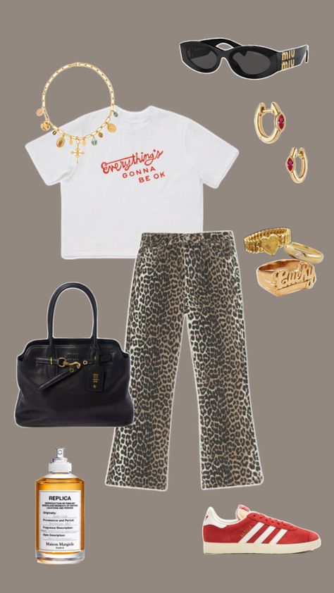 cheetah print trend - animal print pants - graphic tee - cheetah print and red outfit - red sambas - gold jewelry - red adidas shoes - lunch outfit - casual chic outfit #ootd #funoutfit #cheetahprint Printed Pants Outfits Casual, Cheetah Print Pants Outfit, Red Sambas, Print Pants Outfit, Leopard Print Pants Outfit, Red Adidas Shoes, Cheetah Print Pants, Cheetah Shoes, Cheetah Pants