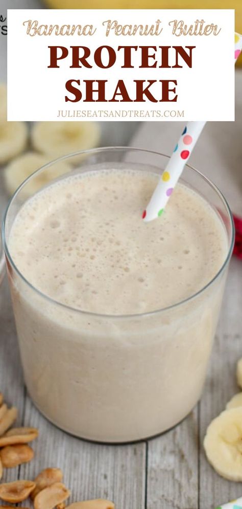 Banana Peanut Butter Protein Shake, Oatmeal Protein Shake, Protien Shake Recipes, Vanilla Protein Shake Recipes, Protein Powder Recipes Shakes, Peanut Butter Protein Smoothie, Easy Protein Shakes, Healthy Protein Smoothies, Breakfast Shakes Protein