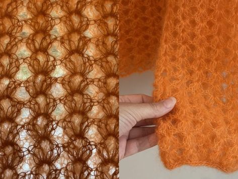 Open Shell Stitch - Perfect for Crocheting with Kid Silk Mohair - Mezzacraft - Sharing the Art of Crochet Open Crochet Stitches, Joining Crochet Motifs, Square Sweater, Crochet Washcloth Pattern, Granny Square Sweater, Crochet Classes, Modern Crochet Patterns, Crochet Tops Free Patterns, Shell Stitch