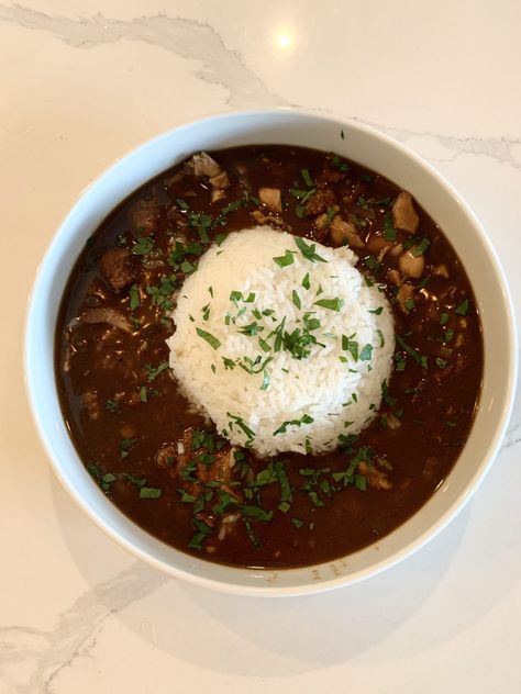 Great Gumbo Using Paul Prudhomme’s Delightful Recipe Paul Prudhomme Gumbo, Gumbo Rue Recipe, Gumbo Rue, Paul Prudhomme Recipes, Rue Recipe, Turkey Gumbo, Gumbo Recipe Easy, Gumbo File, Louisiana Dishes