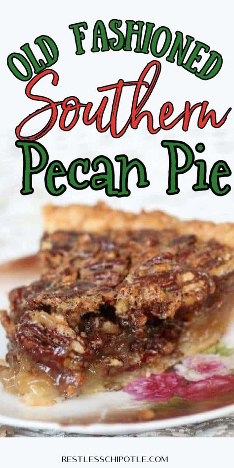 This old-fashioned southern pecan pie recipe is the holiday classic that everyone loves with plenty of crunchy pecans surrounded by gobs of sweet goo. AND you'll learn the secret to never over or under-baking this classic southern dessert again! Old Fashioned Pecan Pie Recipe, Southern Pecan Pie Recipe, Best Pecan Pie Recipe, Southern Pecan Pie, Pecan Desserts, Best Pecan Pie, Karo Syrup, Southern Desserts, Thanksgiving Cooking