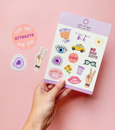 Sticker Card Design, Sticker Sheet Packaging, Aesthetic Packaging Design, Sticker Pack Packaging, Sticker Product Photos, Sticker Shop Packaging, Sticker Sheet Design, Sticker Product Photography, Brand Sticker Design