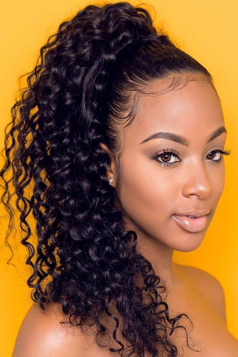 18 Easy and Beautiful Hairstyles for Curly Hair ★ Ponytail Hairstyles for Curly Hair Picture 1 ★ See more: http://glaminati.com/hairstyles-for-curly-hair/ #curlyhair #curlyhairstyles #hairstylesforblackwomanhair High Curly Ponytail, Easy And Beautiful Hairstyles, Trendy We Fryzurach, Curly Hair Ponytail, Long Hair Waves, New Natural Hairstyles, High Ponytail Hairstyles, Black Ponytail Hairstyles, Curly Ponytail