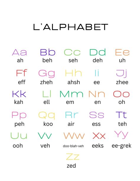 Basic French Vocabulary, French Club Ideas, French Alphabets, French Kindergarten, French Classroom Decor, French Nouns, Classroom Vocabulary, Free Classroom Printables, French Greetings