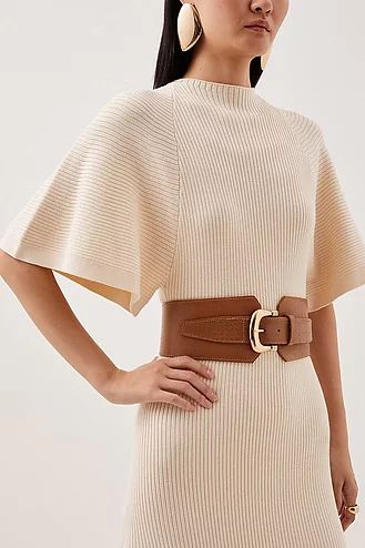 Spring Outfits | Spring Clothes & Spring Fashion | Karen Millen Workwear Capsule Wardrobe, Belt Collection, Petite Wedding Guest Dresses, Wide Waist Belt, Plus Size Workwear, Belted Sweater, Outfits Petite, Petite Coat, Wide Waist