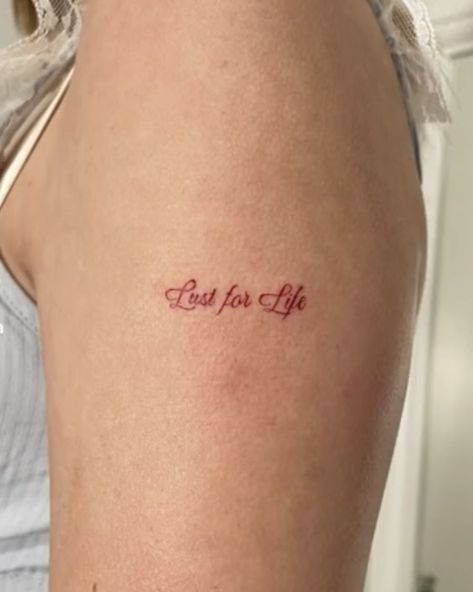 Lust For Life Tattoo, Lana Del Rey Tattoo Ideas, Ldr Tattoo, Lana Del Rey Tattoos, Lana Del Rey Tattoo, Light Tattoo, Red Ink Tattoos, Cute Tiny Tattoos, Classy Tattoos